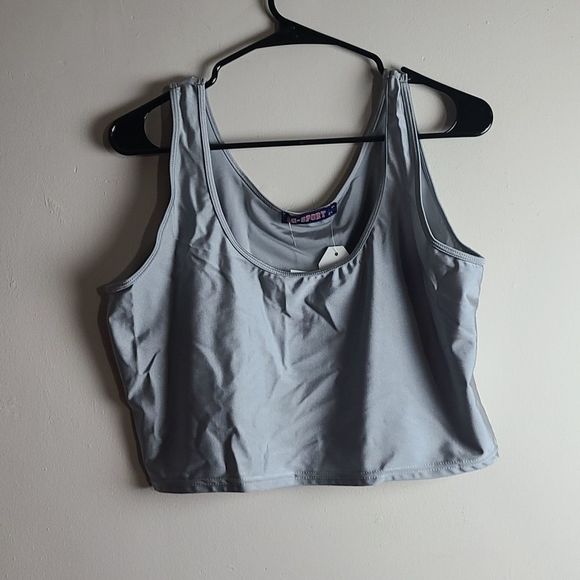AQ Sport Grey Neon Crop Top Size 2X - Picture 3 of 4
